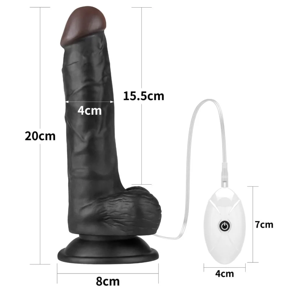 #4223 - 20 cm Belden Bağlamalı İçi Dolu Titreşimli Zenci Strapon Dildo
