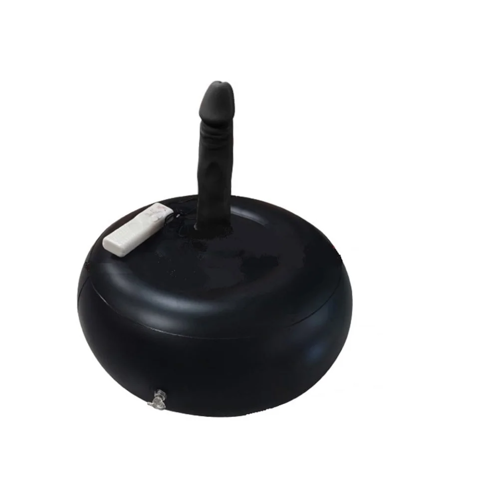 #369 - 19 cm Realistik Siyah İnflatable Pilates Toplu Vibratör Penis