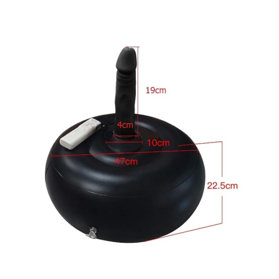 #368 - 19 cm Realistik Siyah İnflatable Pilates Toplu Vibratör Penis