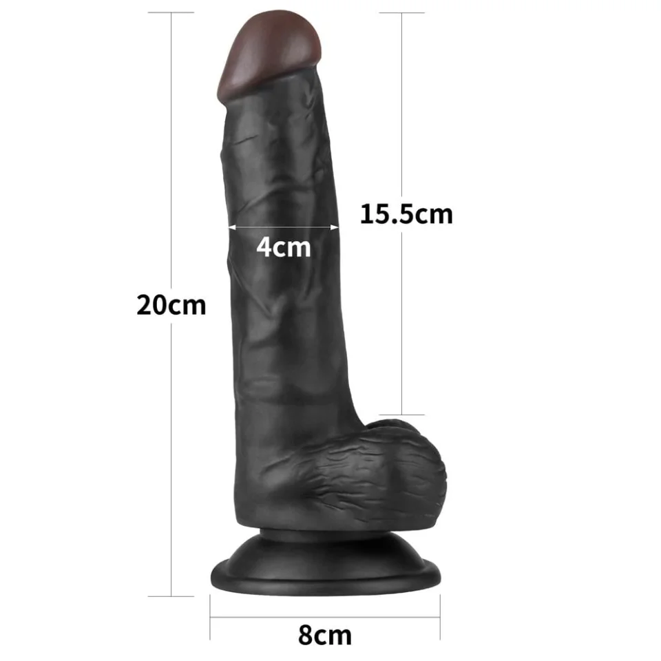 #4240 - 20 cm Belden Bağlamalı İçi Dolu Zenci Strapon Dildo