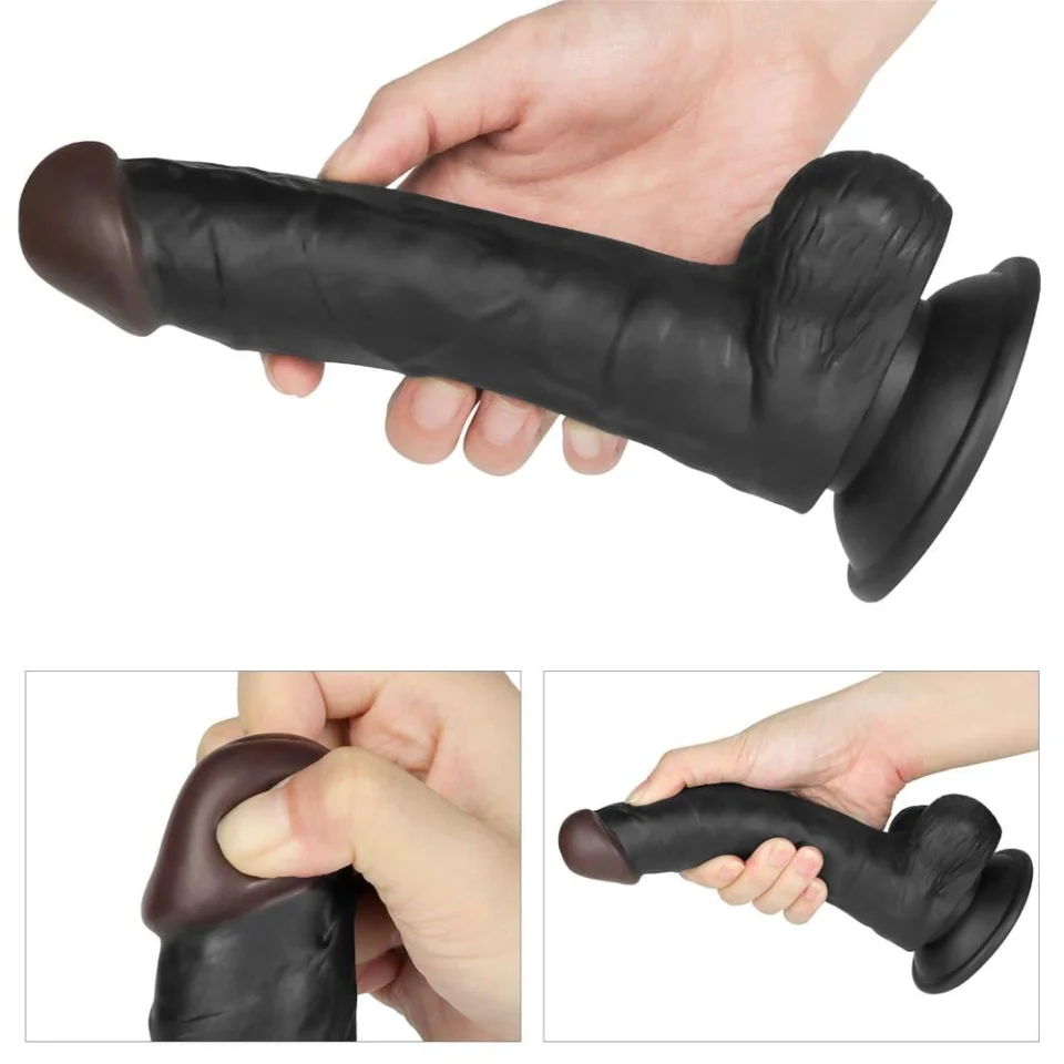 #4247 - 20 cm Belden Bağlamalı İçi Dolu Zenci Strapon Dildo