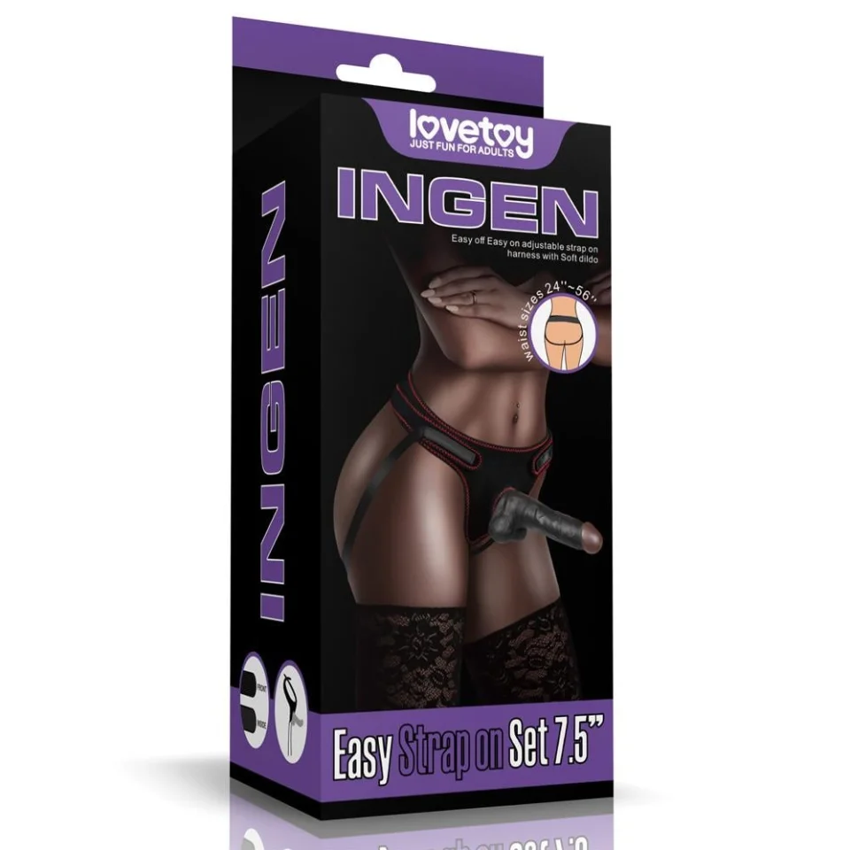 #4245 - 20 cm Belden Bağlamalı İçi Dolu Zenci Strapon Dildo