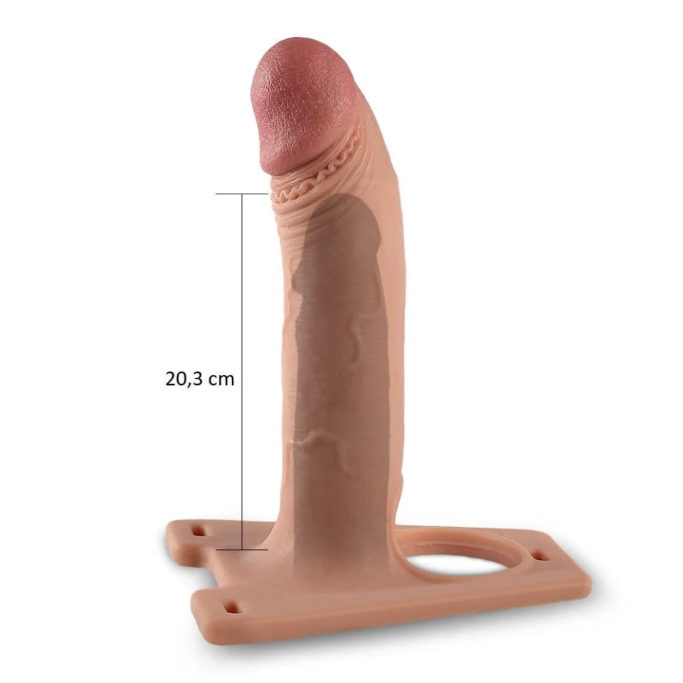 #4264 - 20,3 cm Belden Bağlamalı Oxford İçi Boş Strapon Dildo