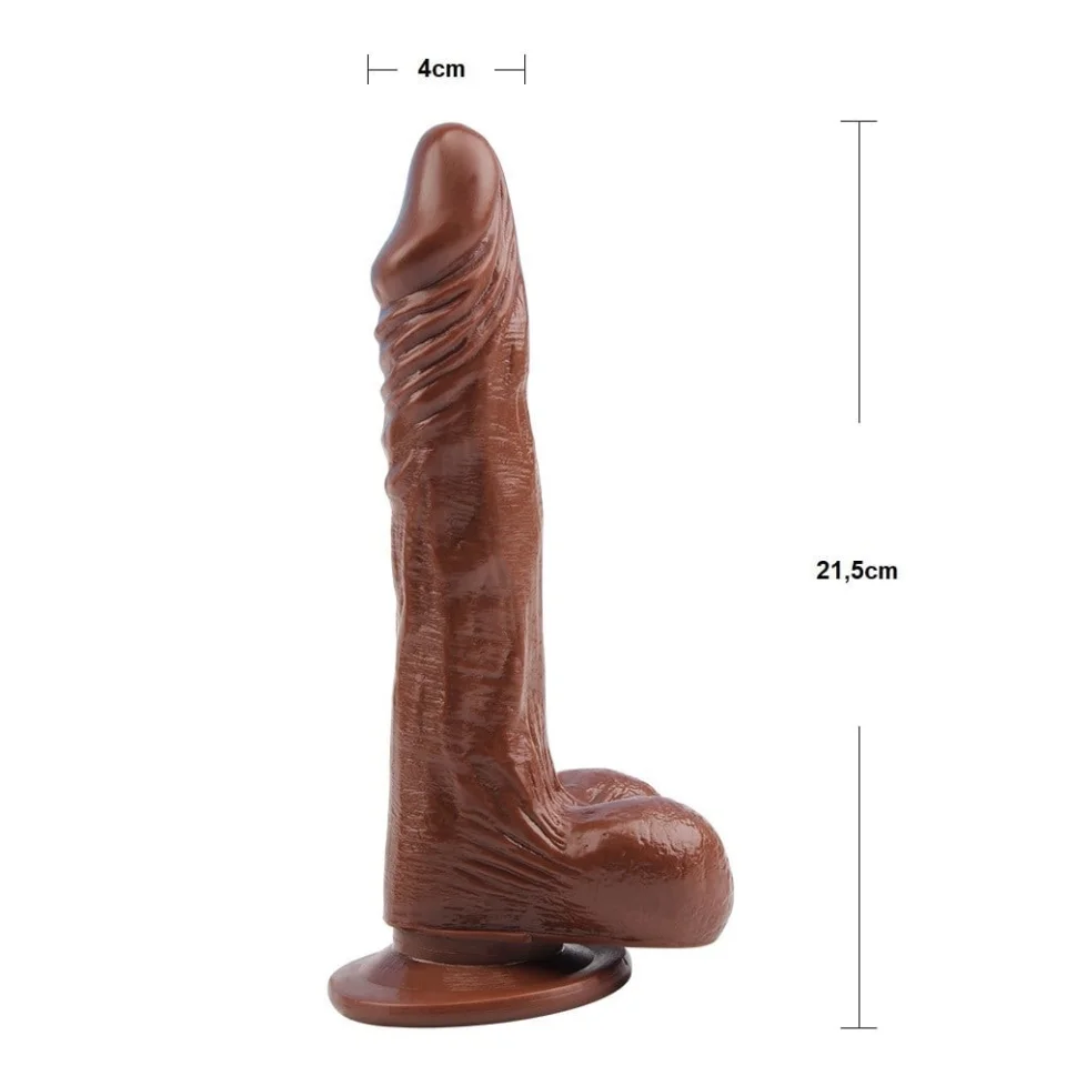 #4317 - 21,5 cm Belden Bağlamalı Gerçekçi Melez Dildo Penis