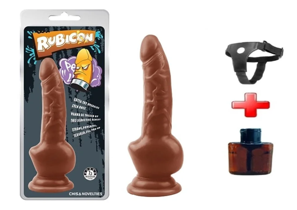#4370 - 18 cm Belden Bağlamalı Gerçekçi Melez Dildo Penis