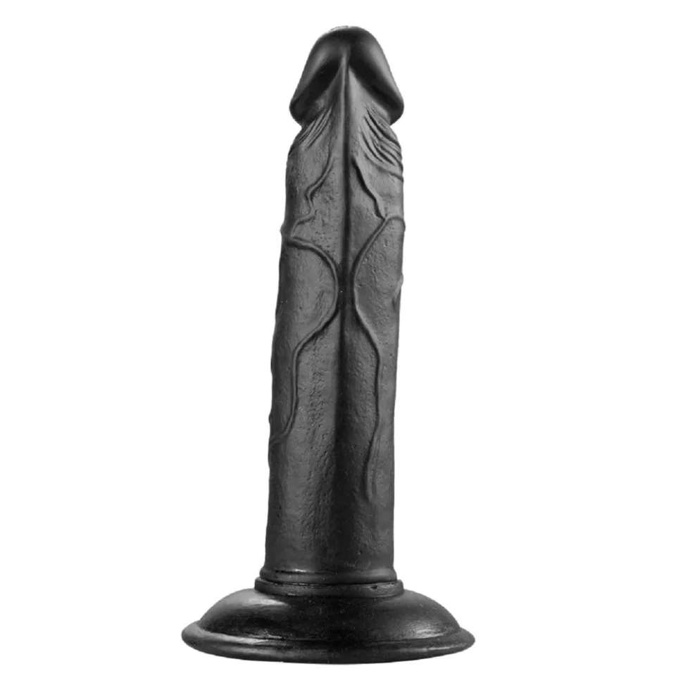 #372 - 19 cm Realistik Vantuzlu Testissiz Zenci Dildo Penis