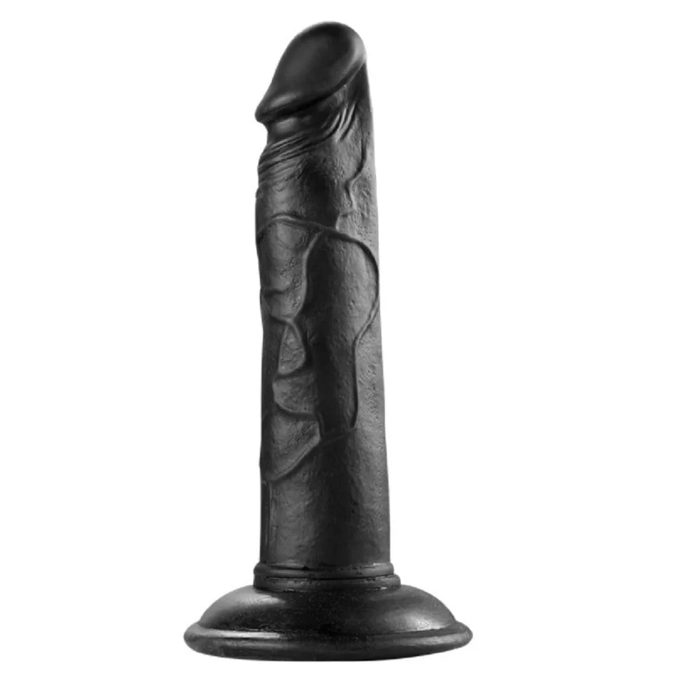 #373 - 19 cm Realistik Vantuzlu Testissiz Zenci Dildo Penis