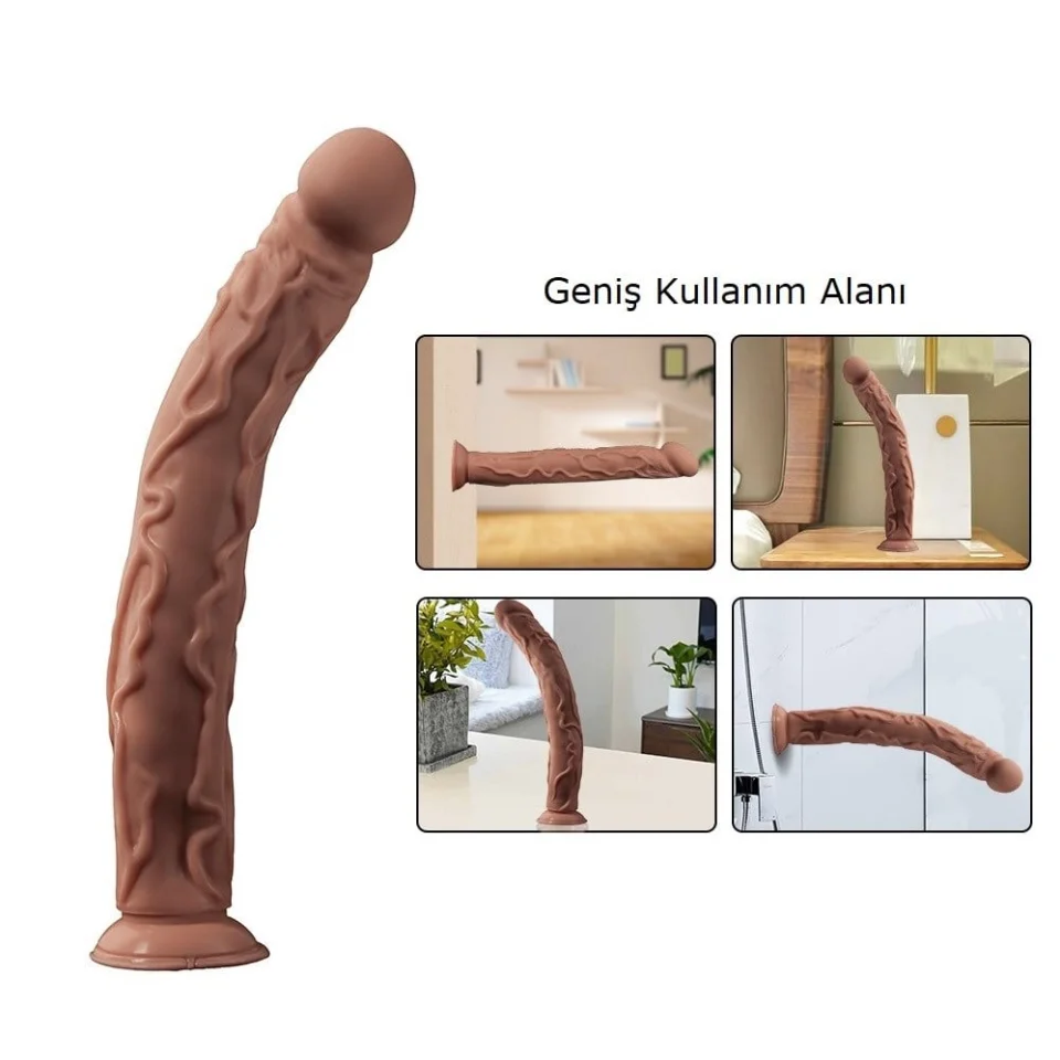 #4438 - 35 cm Belden Bağlamalı Gerçekçi Uzun Kalın Dildo Penis