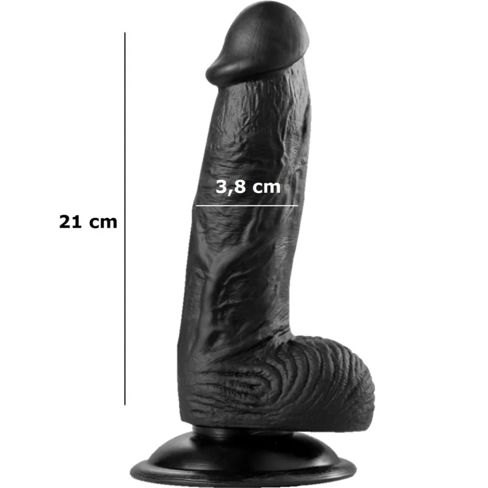 #375 - 21 cm Realistik Vantuzlu Zenci Dildo Penis
