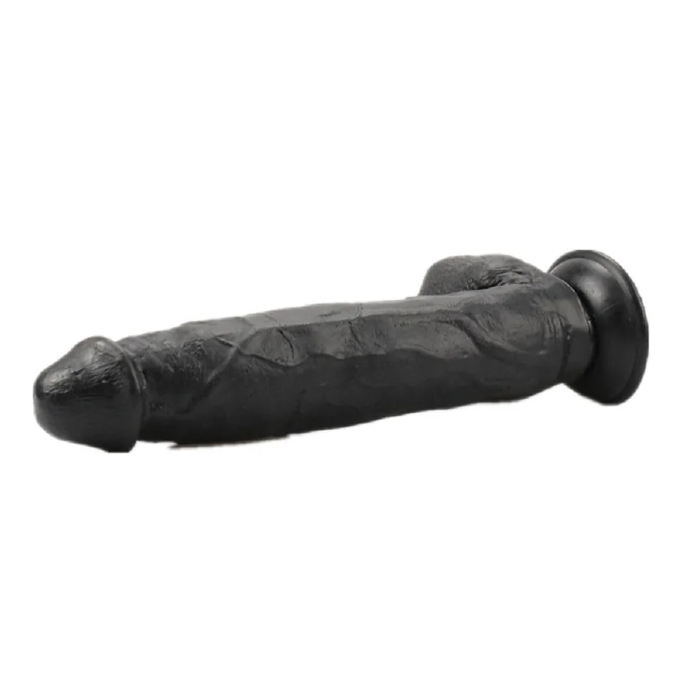 #4465 - 31 cm Belden Bağlamalı Vantuzlu Realistik Zenci Penis Dildo