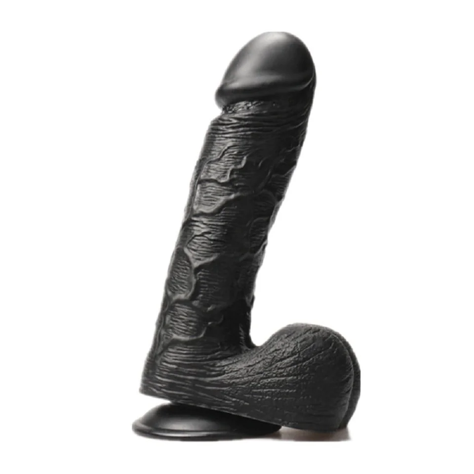 #4469 - Belden Bağlamalı 24 cm Dev Boy Realistik Vantuzlu Zenci Dildo Penis