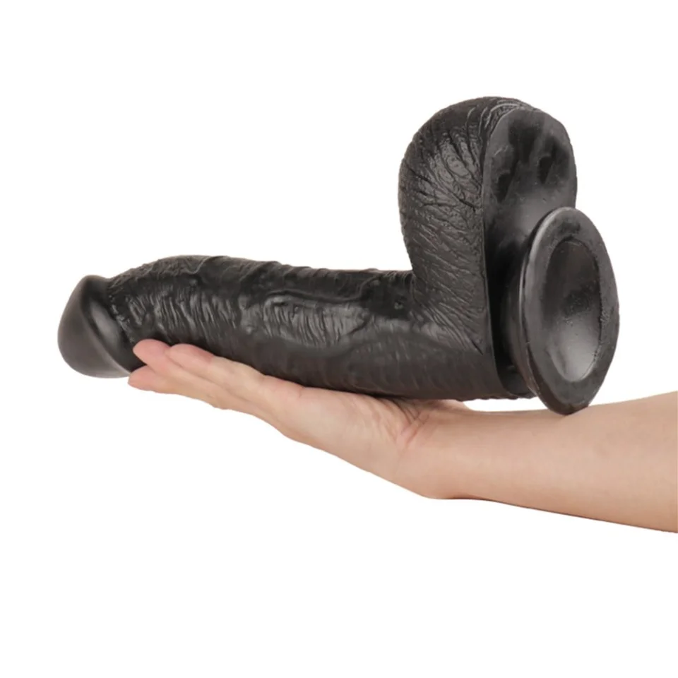 #4475 - Belden Bağlamalı 27,5 cm Dev Boy Realistik Vantuzlu Zenci Dildo Penis