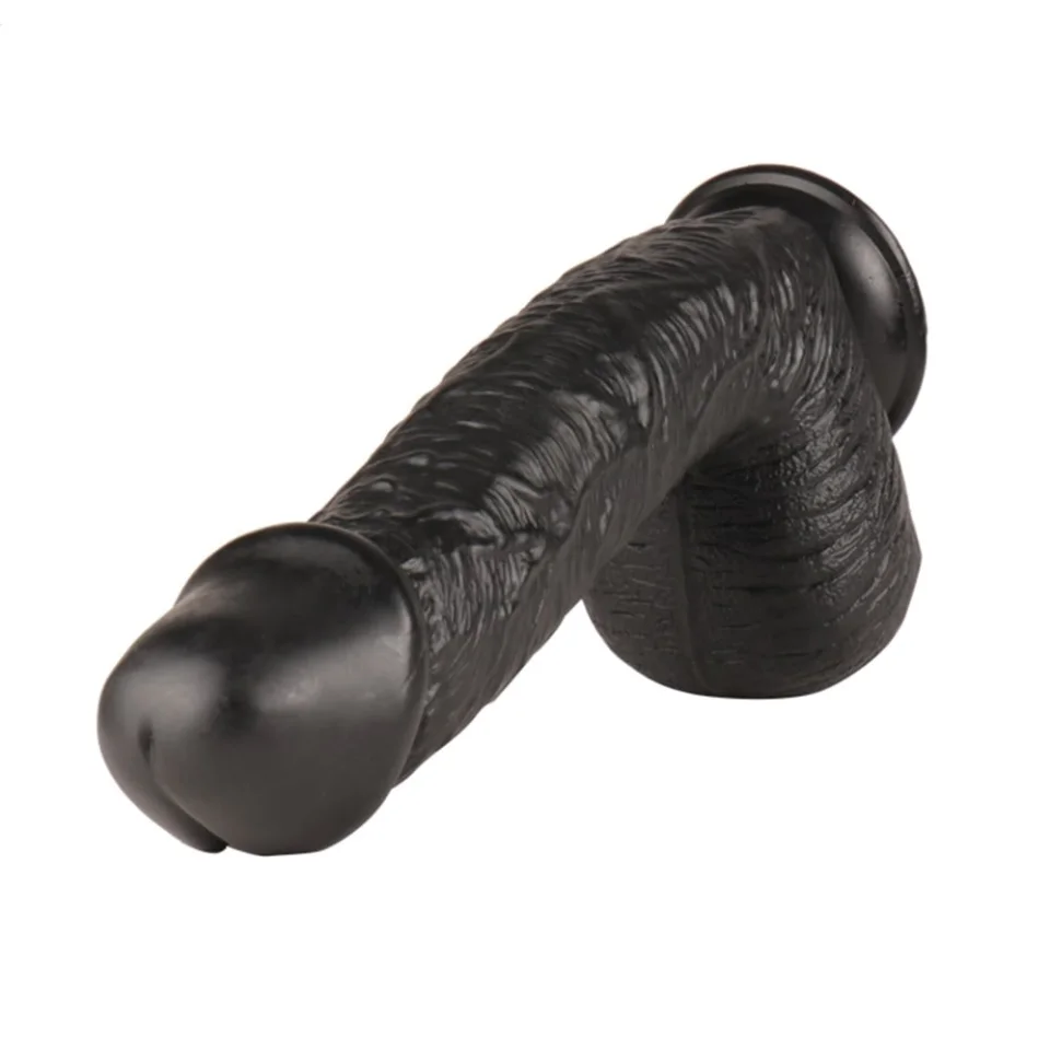 #4482 - Belden Bağlamalı 27,5 cm Dev Boy Realistik Vantuzlu Zenci Dildo Penis