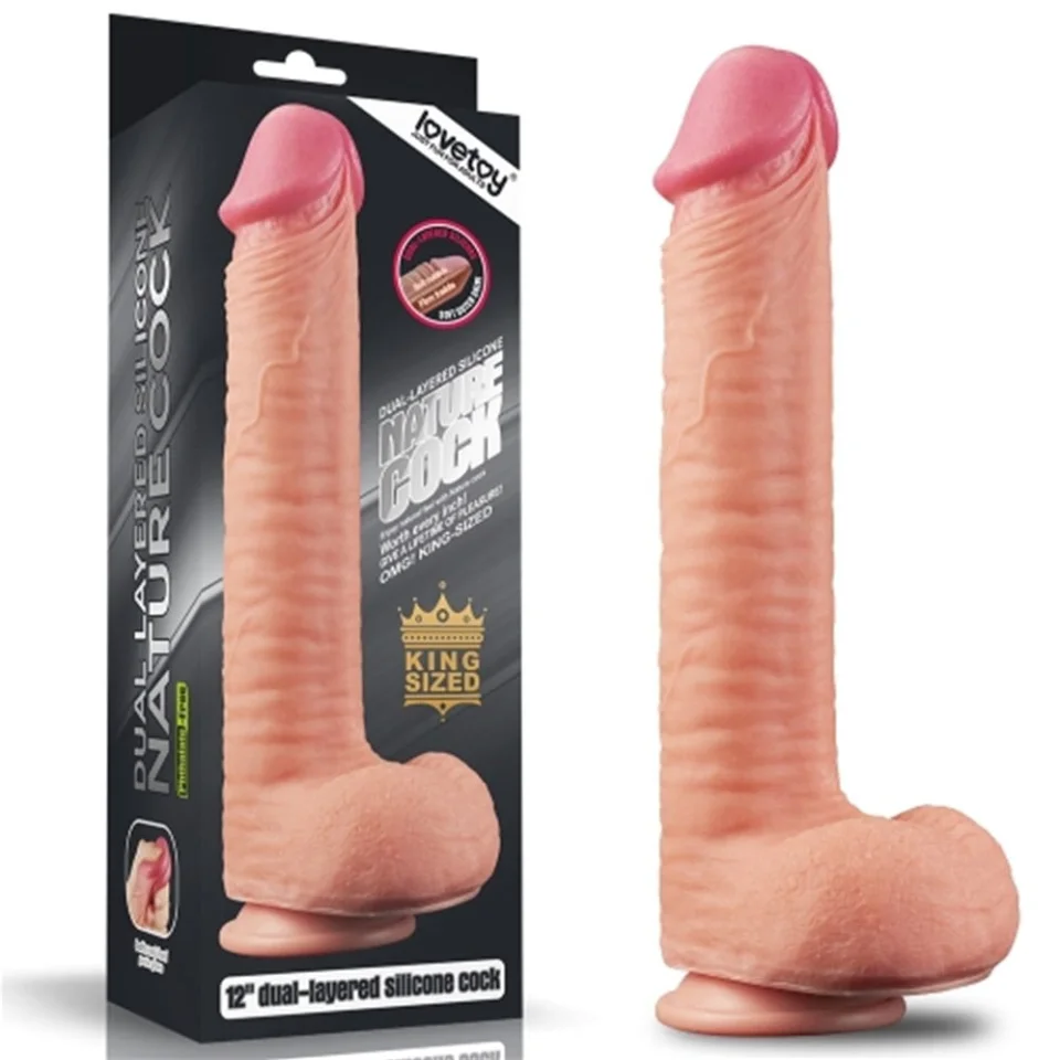 #4489 - Belden Bağlamalı Yeni Nesil Çift Katmanlı 30,5 cm Realistik Dev Dildo