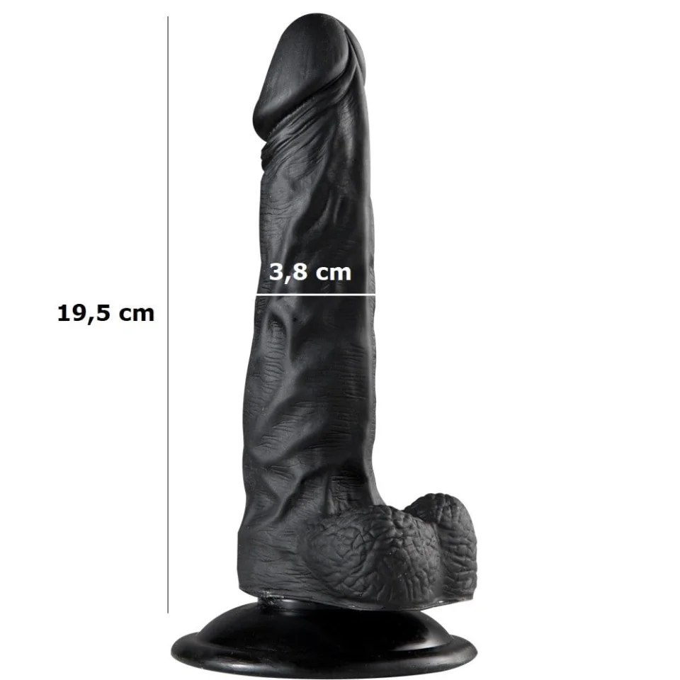 #378 - 19,5 cm Realistik Vantuzlu Zenci Dildo Penis