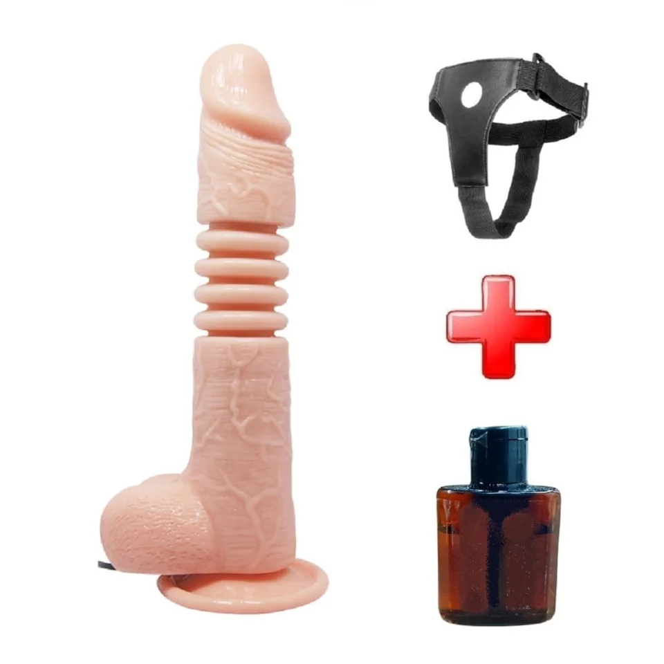 #4508 - Belden Bağlamalı 22 cm İleri Geri Hareketli Gerçekçi Silikon Penis