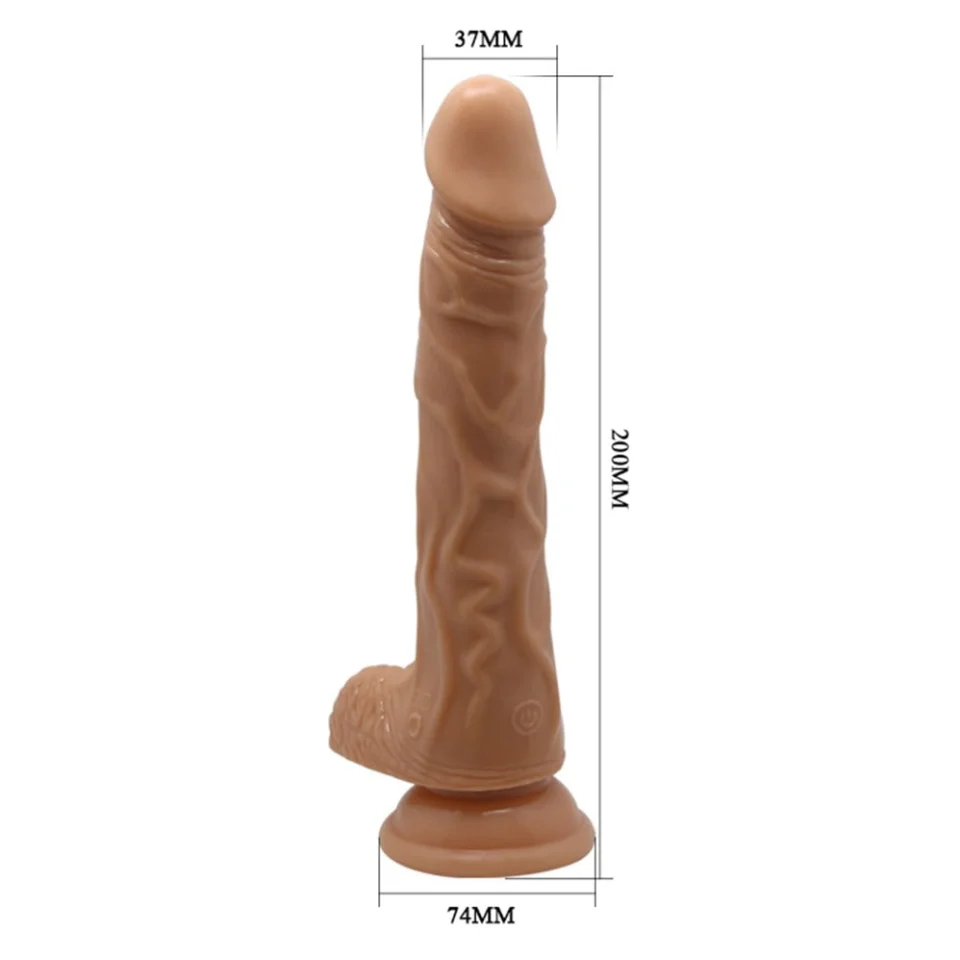 #4522 - Belden Bağlama Şarjlı 20 cm Oynar Başlı Hareketli Titreşimli Dildo