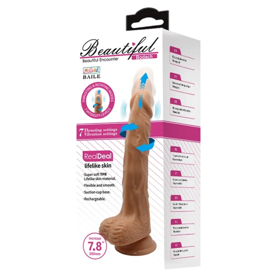 #4531 - Belden Bağlama Şarjlı 20 cm Oynar Başlı Hareketli Titreşimli Dildo