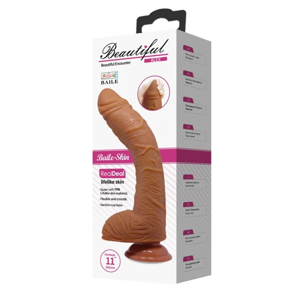 #4563 - 28,2 cm Belden Bağlamalı Gerçekçi Kalın Dildo Penis - Alex