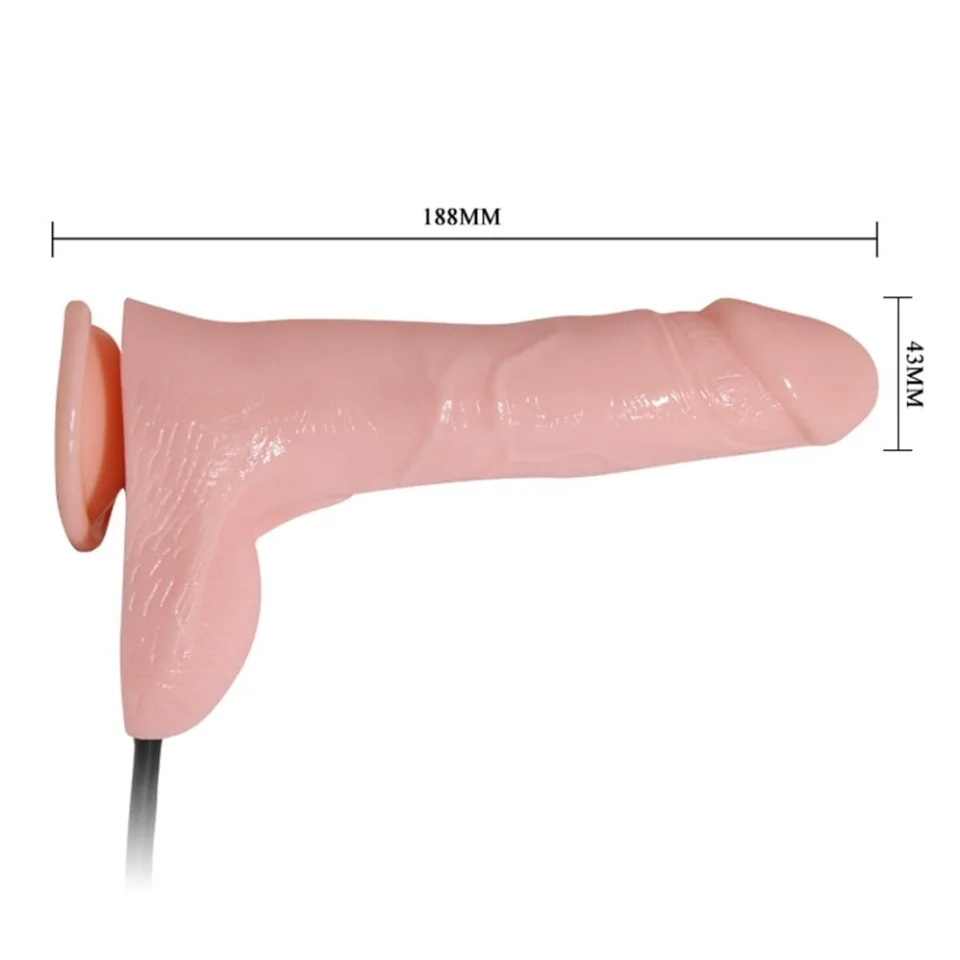 #4587 - 18 cm Belden Bağlamalı Pompalı Büyüyen Realistik Penis Dildo
