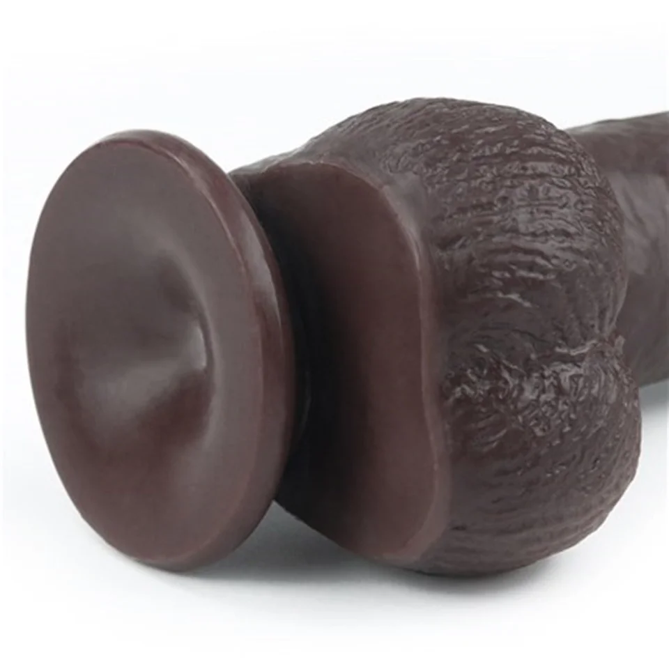 #4602 - Yeni Nesil Çift Katmanlı Belden Bağlamalı 23 cm Realistik Zenci Dildo
