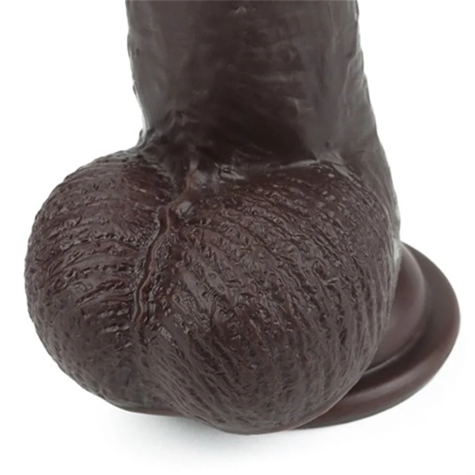 #4603 - Yeni Nesil Çift Katmanlı Belden Bağlamalı 23 cm Realistik Zenci Dildo