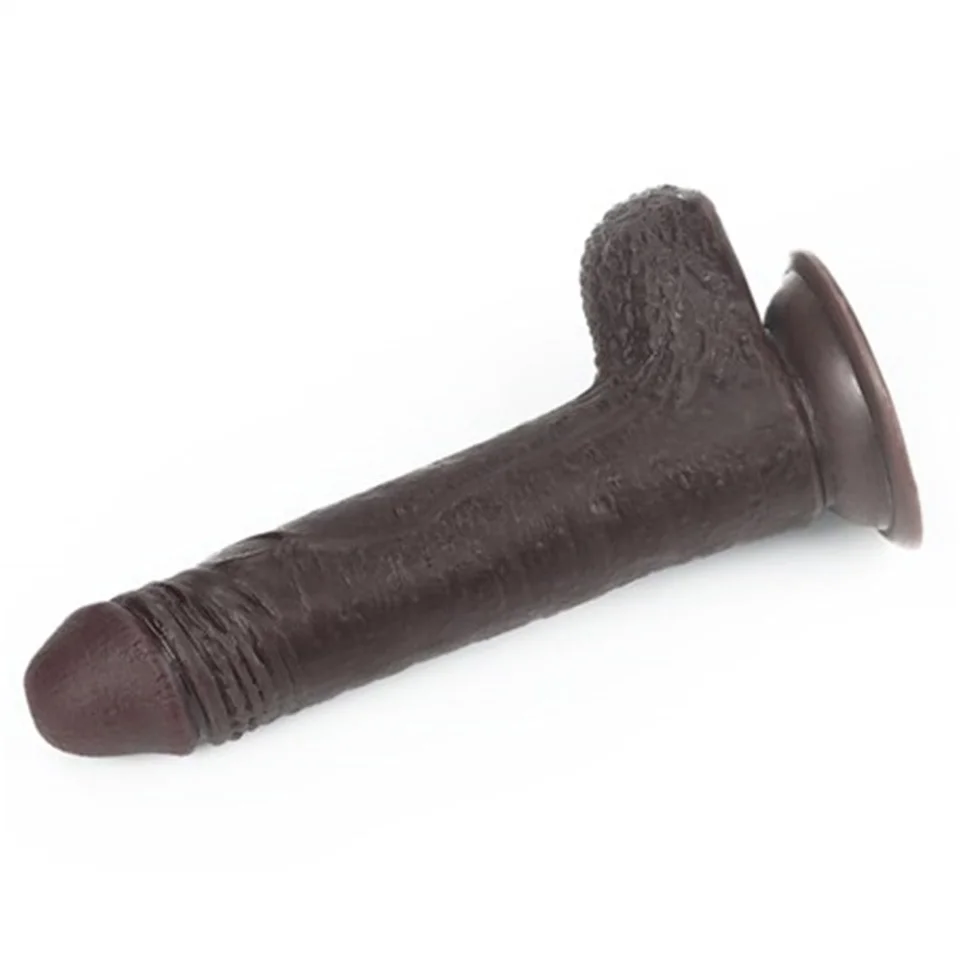 #4615 - Yeni Nesil Çift Katmanlı Belden Bağlamalı 17,5cm Realistik Zenci Dildo