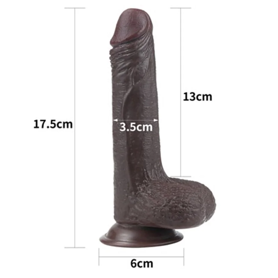 #4616 - Yeni Nesil Çift Katmanlı Belden Bağlamalı 17,5cm Realistik Zenci Dildo