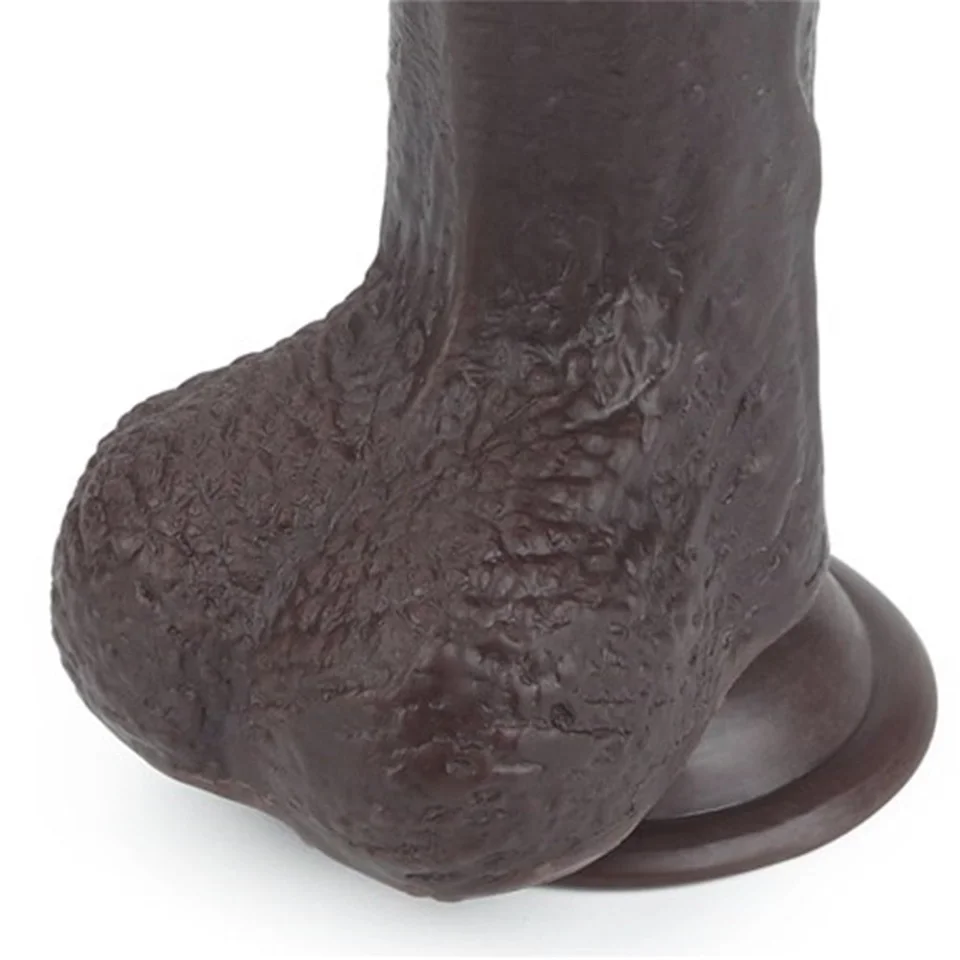 #4617 - Yeni Nesil Çift Katmanlı Belden Bağlamalı 17,5cm Realistik Zenci Dildo