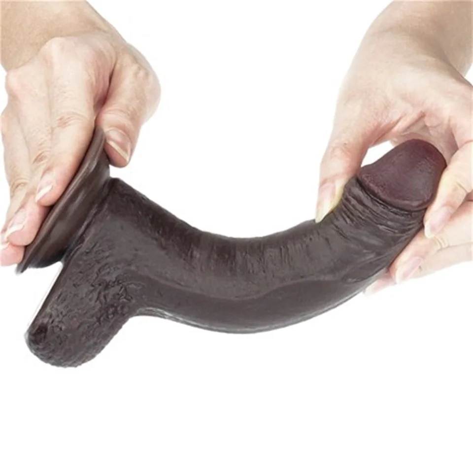 #4628 - Yeni Nesil Çift Katmanlı Belden Bağlamalı 17,5cm Realistik Zenci Dildo