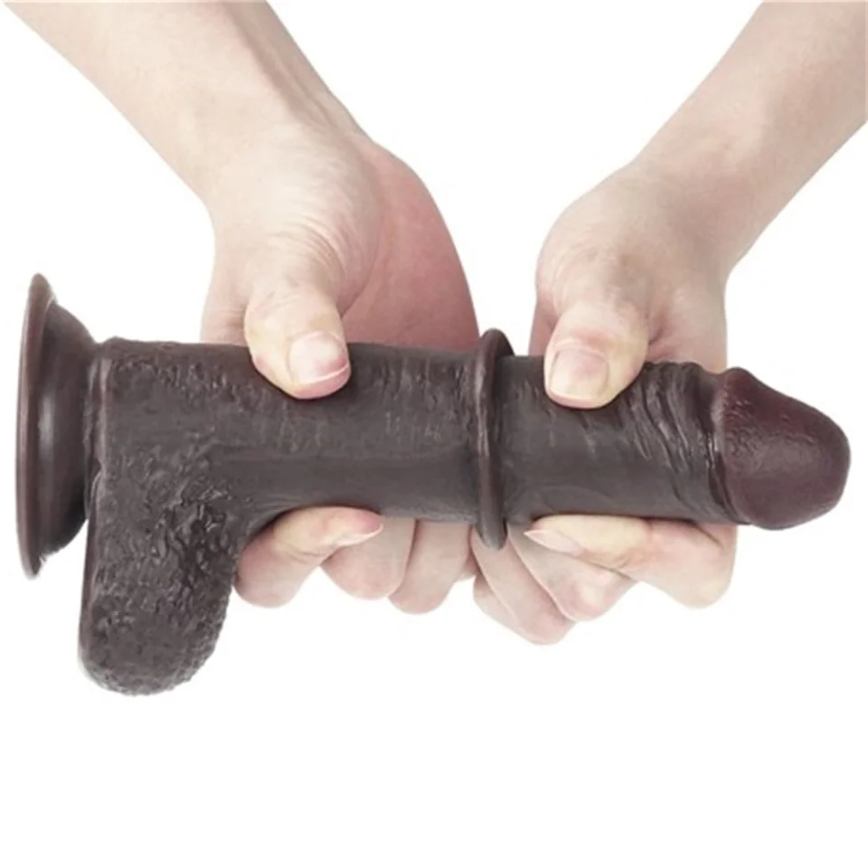 #4629 - Yeni Nesil Çift Katmanlı Belden Bağlamalı 17,5cm Realistik Zenci Dildo