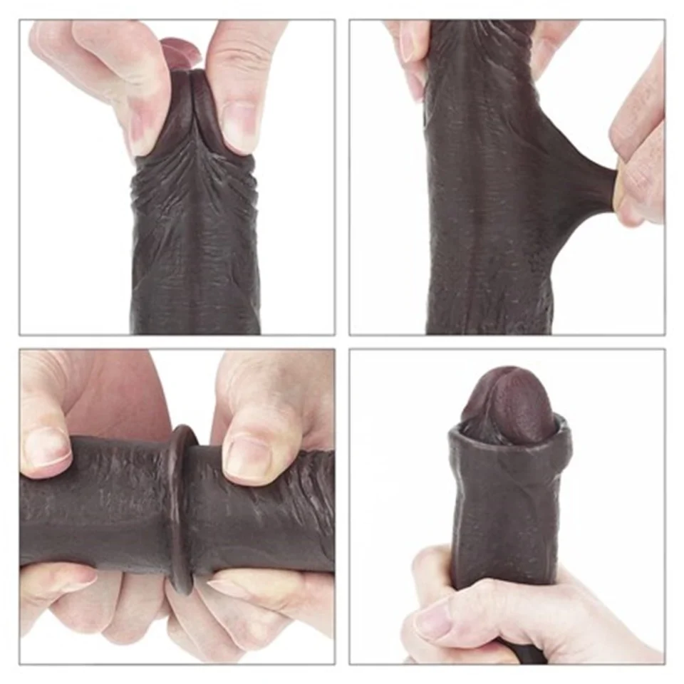 #4630 - Yeni Nesil Çift Katmanlı Belden Bağlamalı 17,5cm Realistik Zenci Dildo