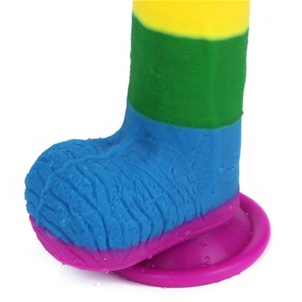 #4650 - 19,5 cm Belden Bağlamalı Renkli Realistik Vantuzlu Dildo Penis