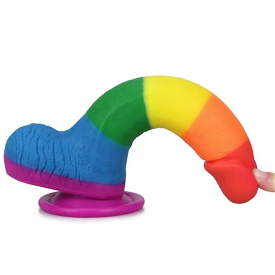 #4651 - 19,5 cm Belden Bağlamalı Renkli Realistik Vantuzlu Dildo Penis
