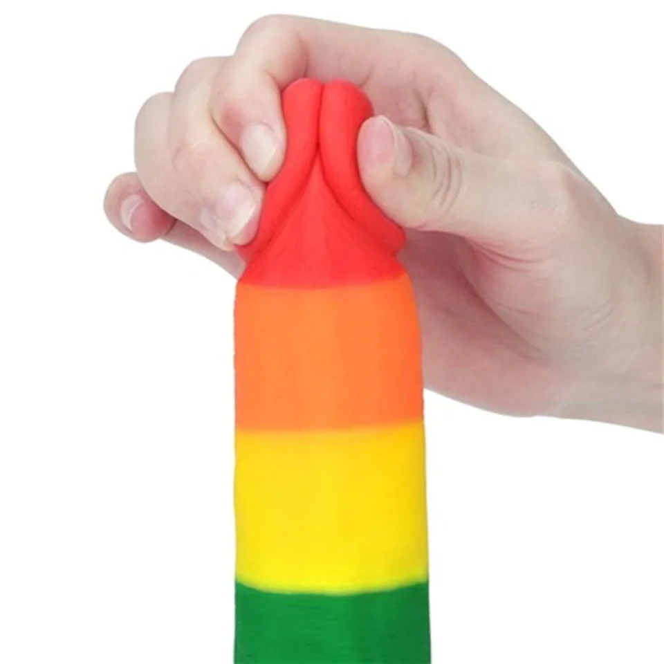 #4652 - 19,5 cm Belden Bağlamalı Renkli Realistik Vantuzlu Dildo Penis