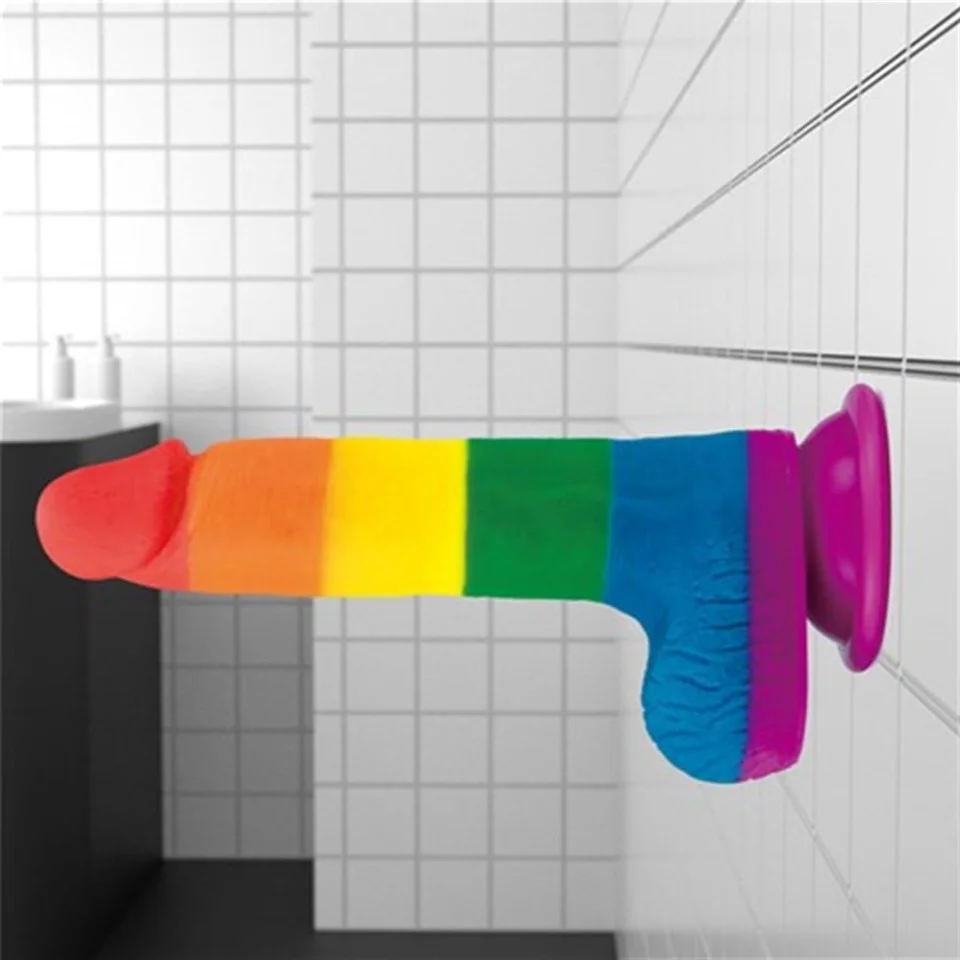 #4653 - 19,5 cm Belden Bağlamalı Renkli Realistik Vantuzlu Dildo Penis