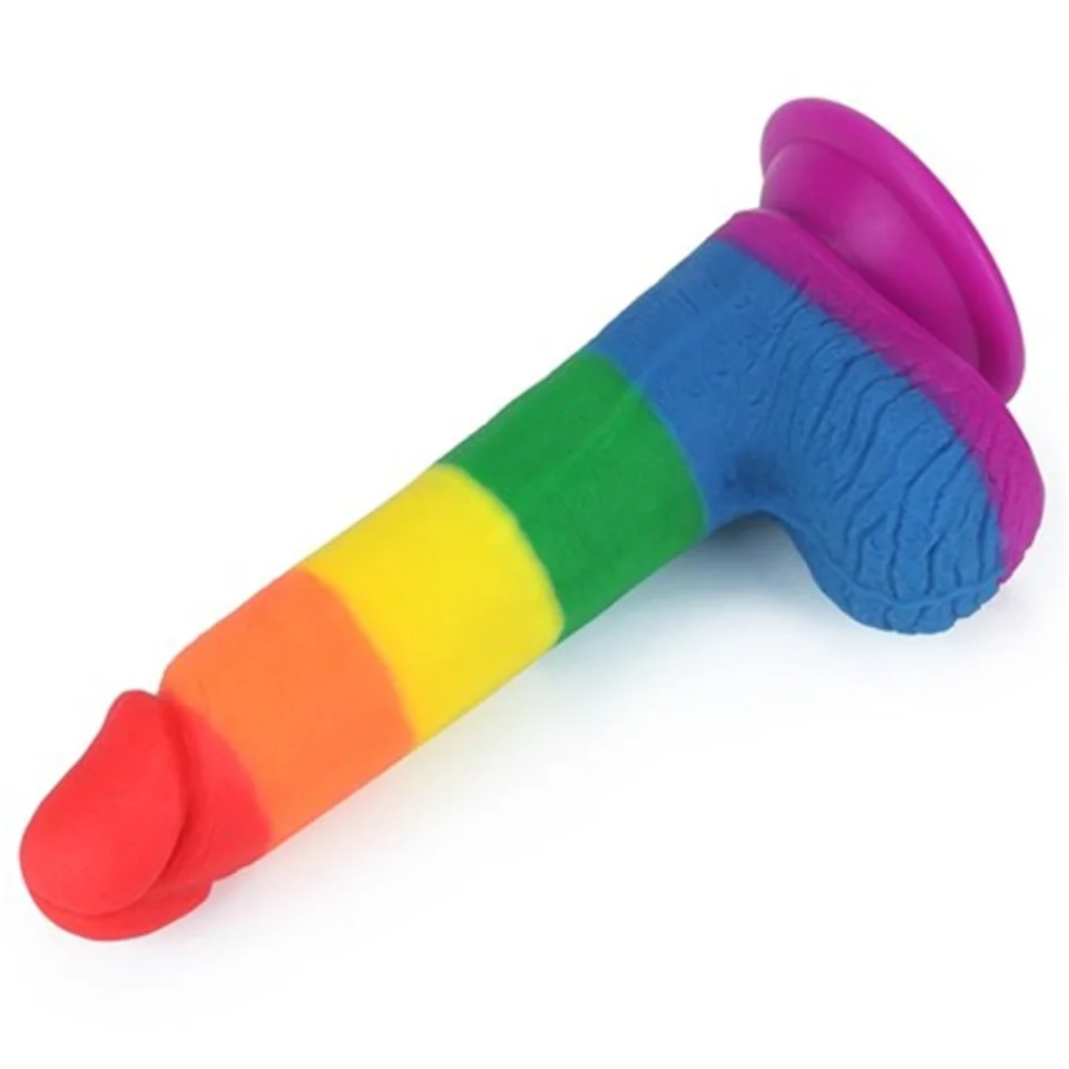 #4657 - 19,5 cm Belden Bağlamalı Renkli Realistik Vantuzlu Dildo Penis