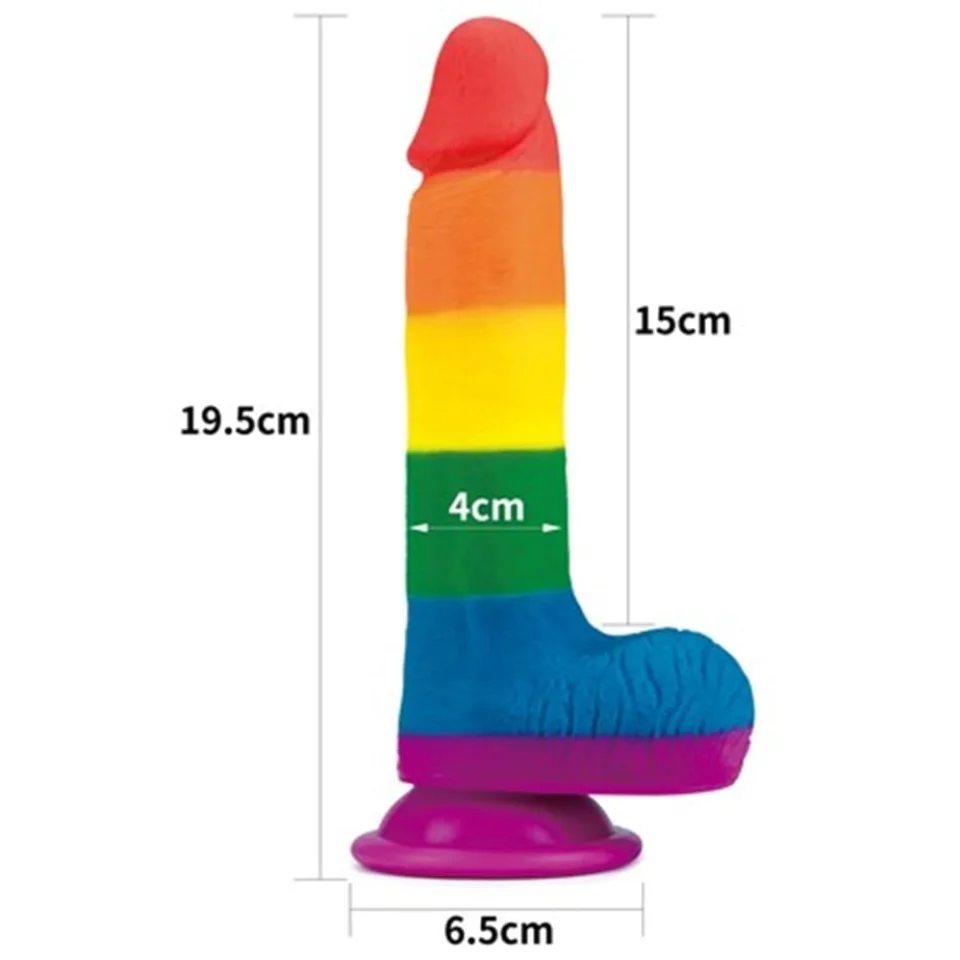 #4655 - 19,5 cm Belden Bağlamalı Renkli Realistik Vantuzlu Dildo Penis