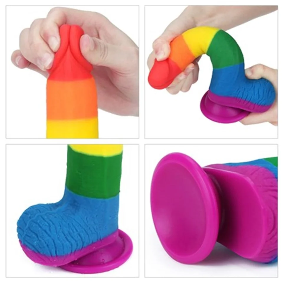 #4656 - 19,5 cm Belden Bağlamalı Renkli Realistik Vantuzlu Dildo Penis