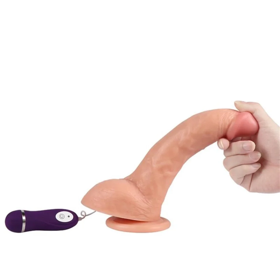 #384 - 24,5 cm Gerçekçi Titreşimli Dildo Vibratör Penis