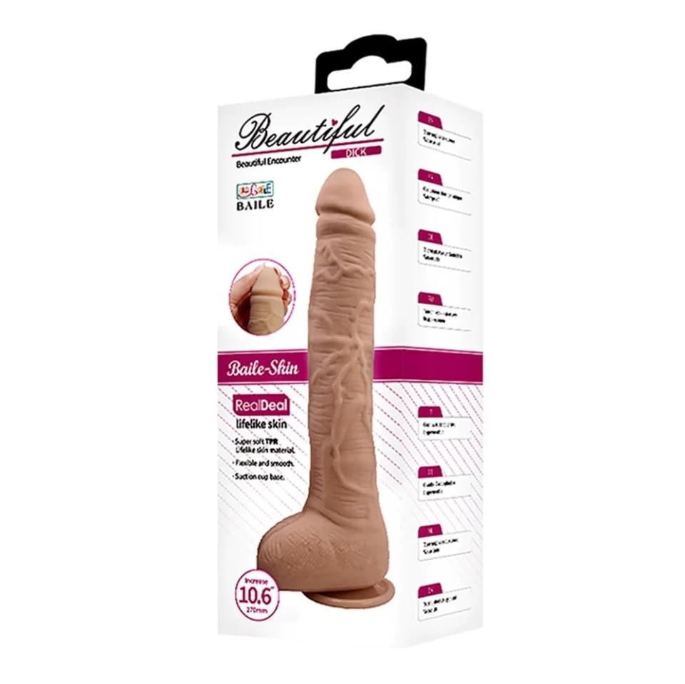 #4678 - 27 cm Belden Bağlamalı Büyük Boy Realistik Vantuzlu Dildo Penis
