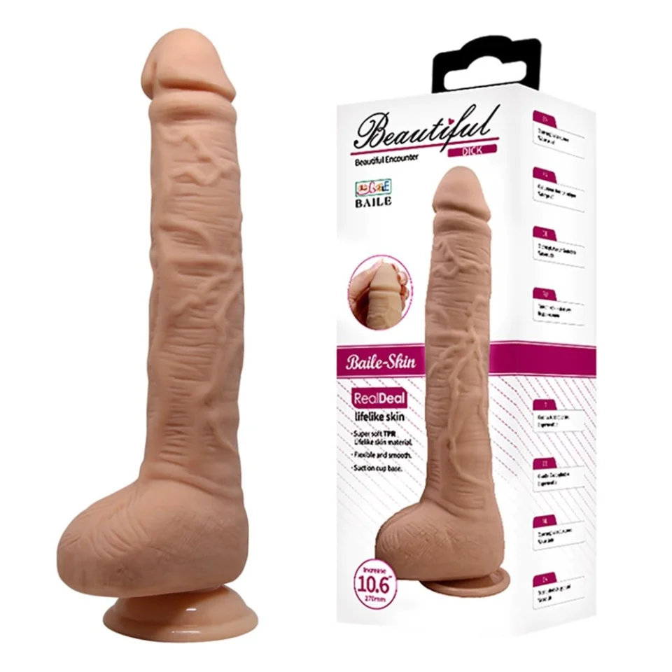 #4679 - 27 cm Belden Bağlamalı Büyük Boy Realistik Vantuzlu Dildo Penis