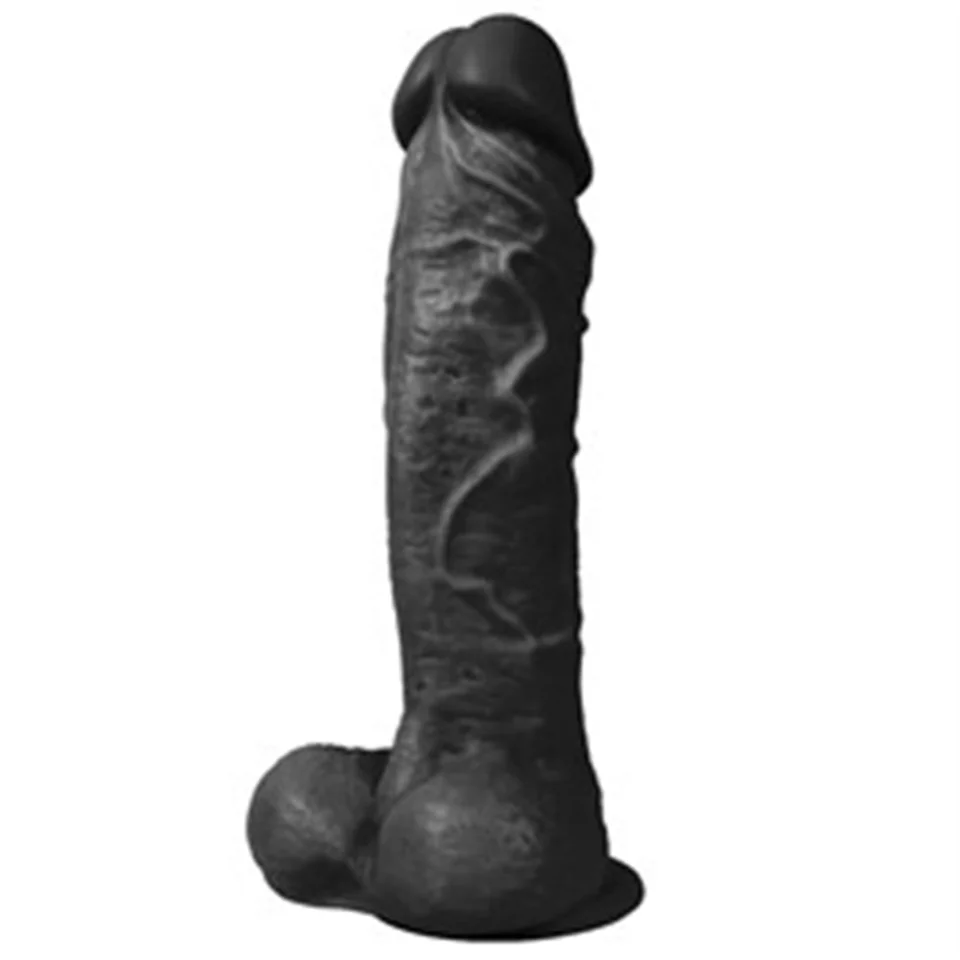 #4692 - 27 cm Belden Bağlamalı Realistik Dildo Zenci Penis Set