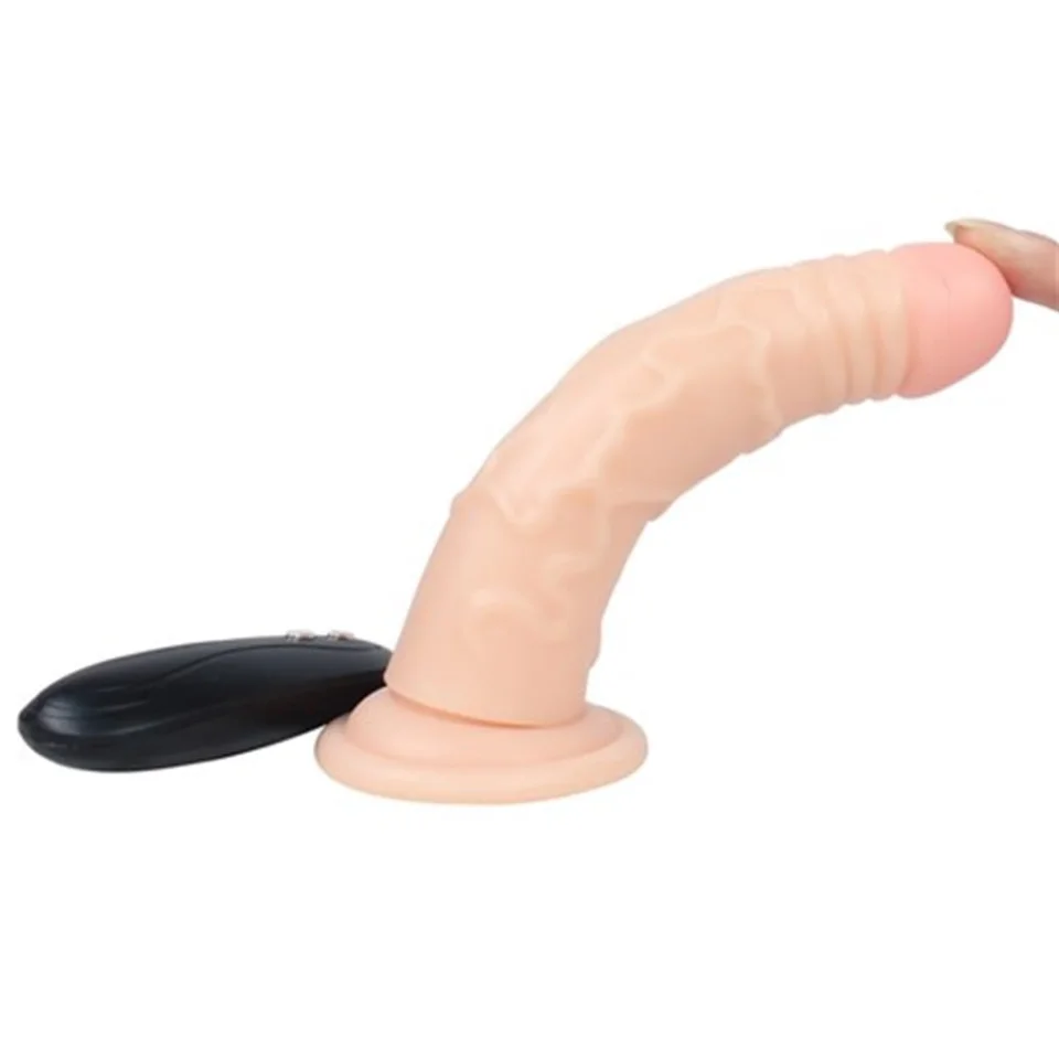 #4715 - 16,5 cm Belden Bağlamalı Realistik Testissiz Titreşimli Dildo Penis