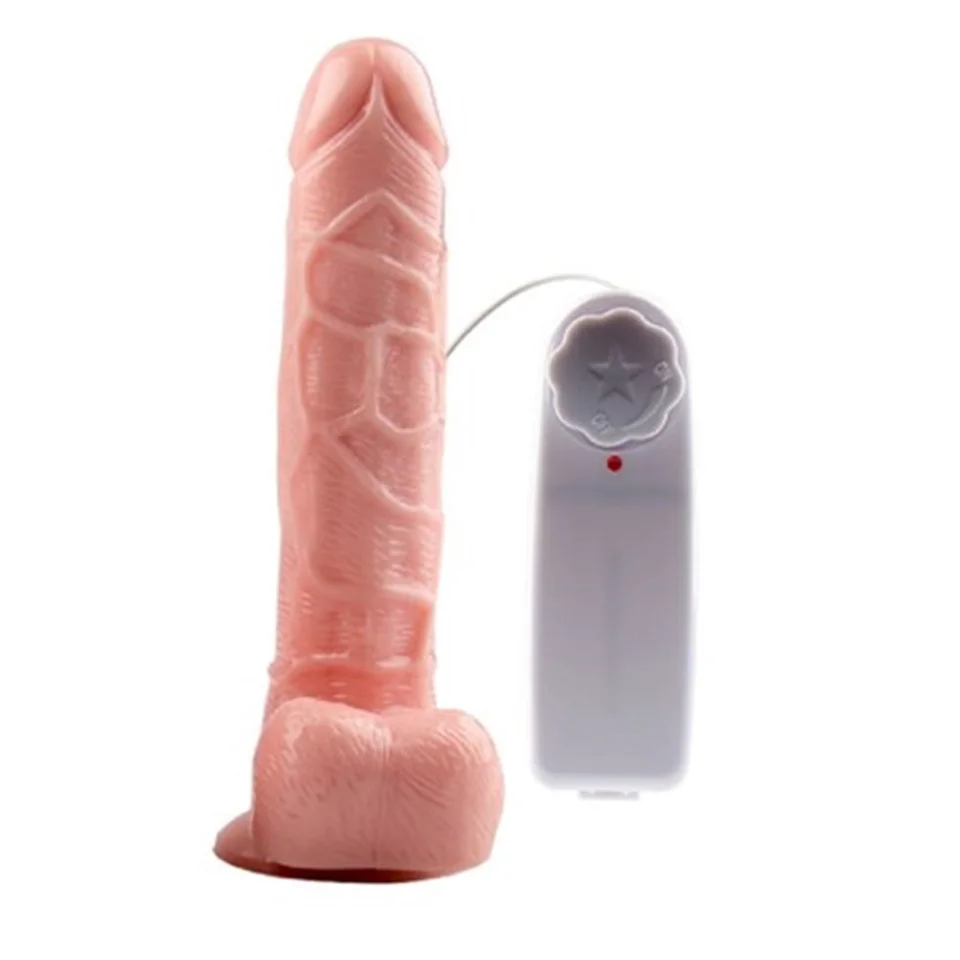 #4732 - 19 cm Belden Bağlamalı Kumandalı Gerçekçi Titreşimli Dildo Vibratör