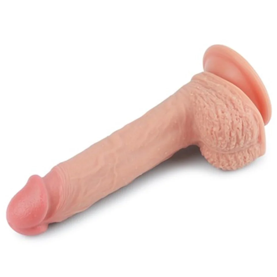 #4748 - 22 cm Belden Bağlamalı Gerçekçi Çift Katmanlı Silikon Penis