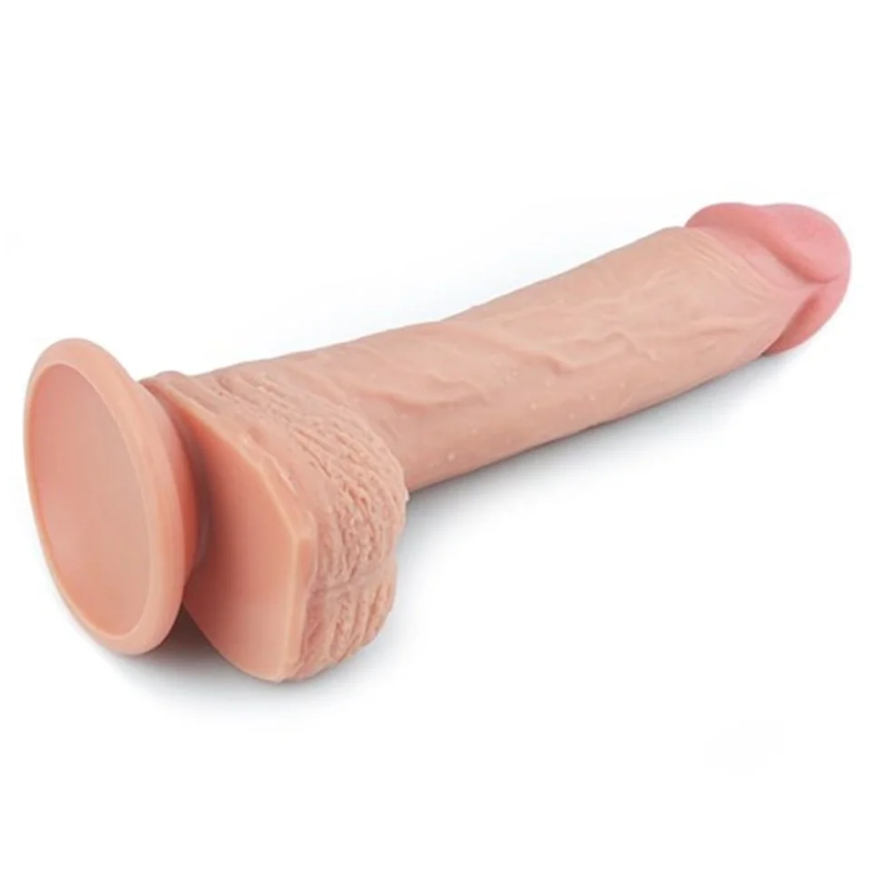 #4754 - 22 cm Belden Bağlamalı Gerçekçi Çift Katmanlı Silikon Penis