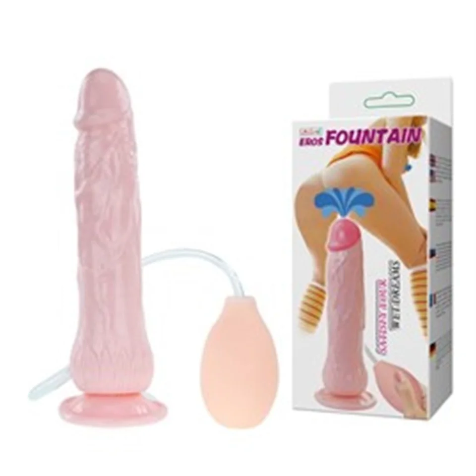 #4784 - 19,5 cm Belden Bağlamalı Su Fışkırtmalı Vantuzlu Ultra Realistik Dildo