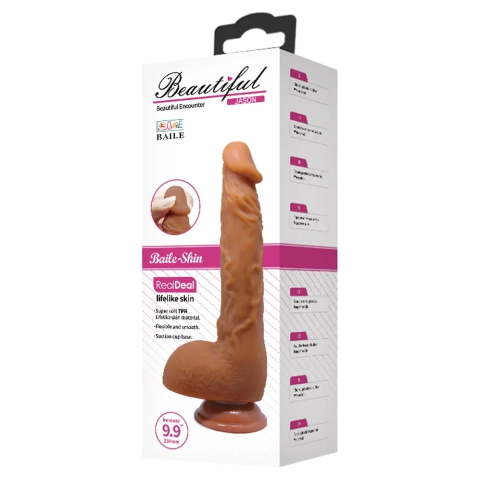 #4831 - 25,2 cm Realistik Vantuzlu Melez Dildo Penis