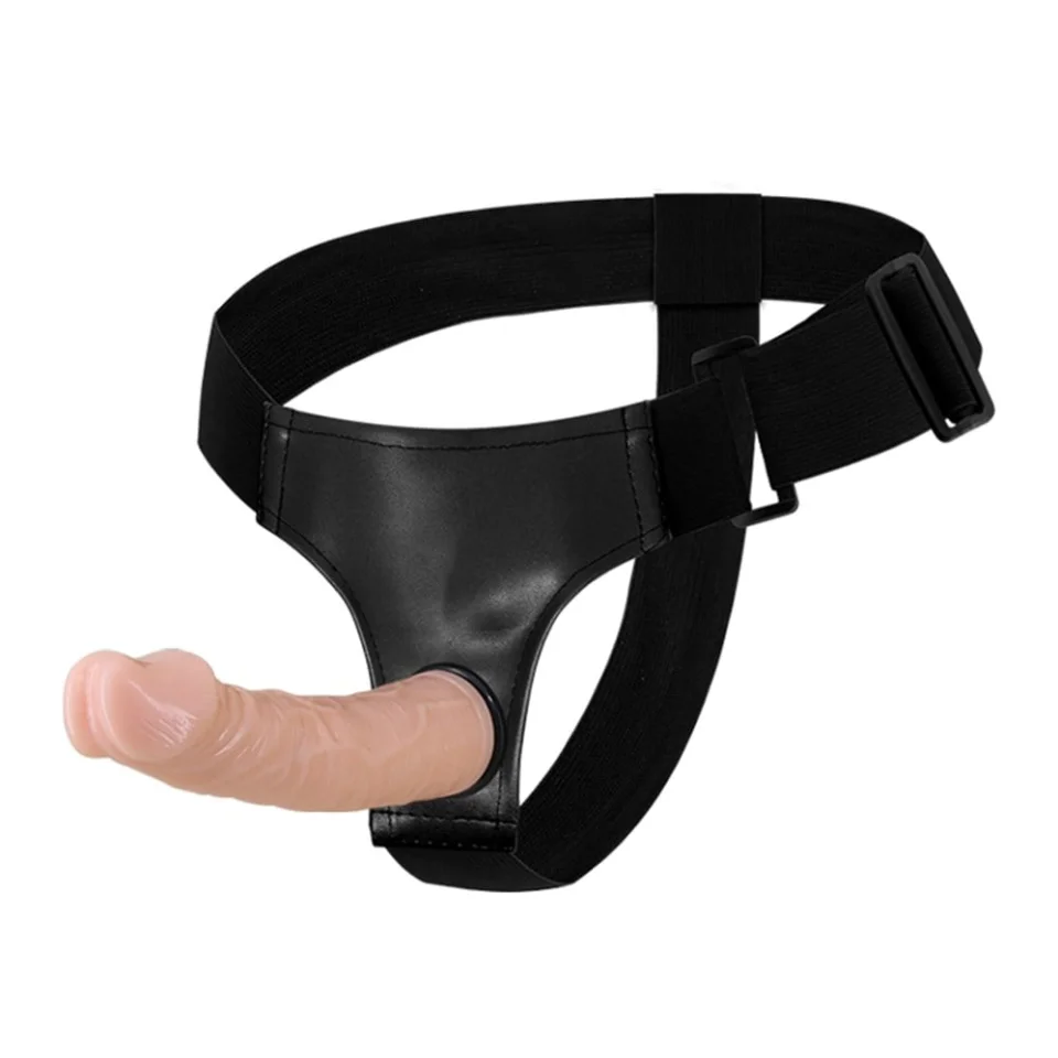 #4862 - 19 cm Belden Bağlamalı İçi Dolu Strapon Penis
